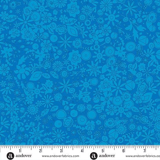 Sun Print 2024 Quilt Fabric by Alison Glass - Woodland Floral in Cobalt Blue - A-790-B1