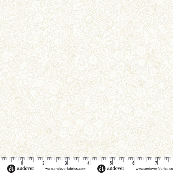 Sun Print 2024 Quilt Fabric by Alison Glass - Woodland Floral in Daisy White - A-790-L