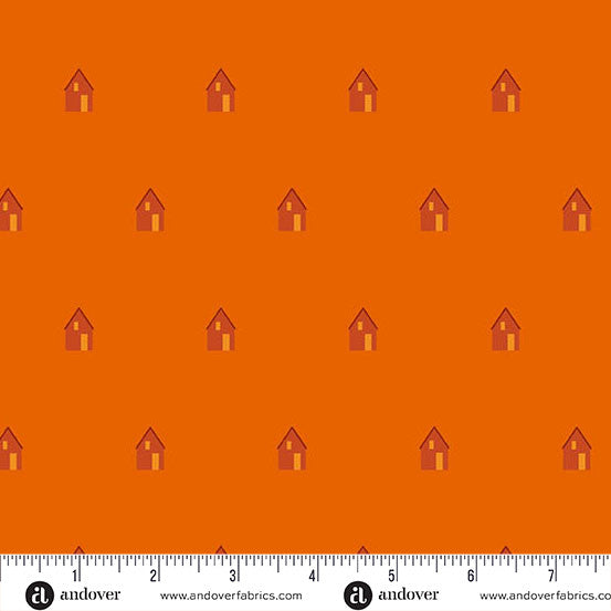 Sun Print 2026 Quilt Fabric by Alison Glass - Cabin in Campfire Orange - A-10047-O