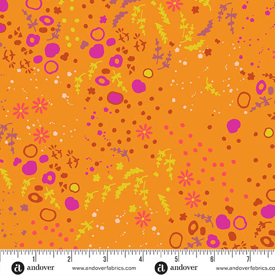 Sun Print 2026 Quilt Fabric by Alison Glass - Equanimity Floral in Squash Orange - A-10048-O