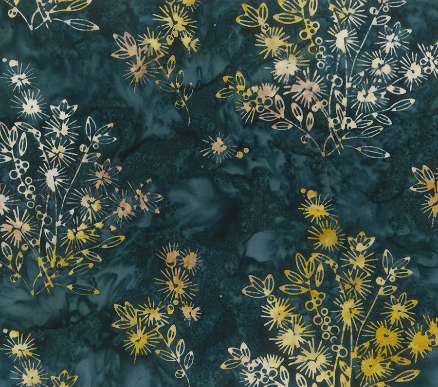 Sunburnt Country Batik Quilt Fabric - Bottlebrush in Indigo Blue - 83510-45