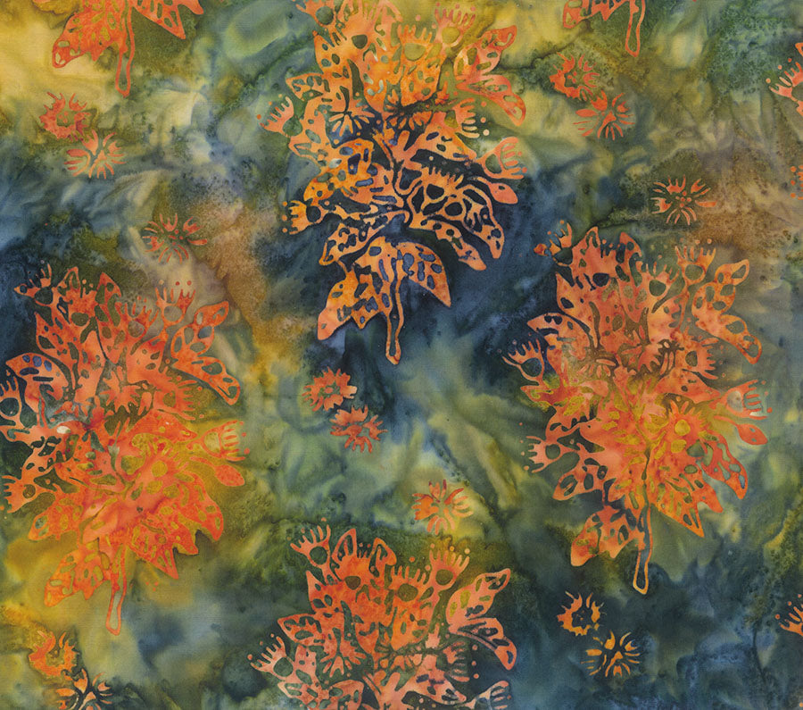 Sunburnt Country Batik Quilt Fabric - Flowering Eucalyptus in Fall Multi - 83511-32