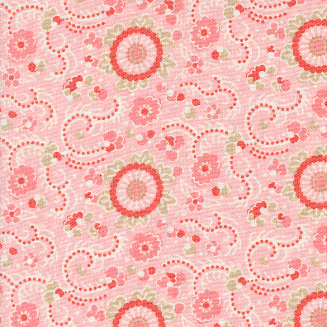 Sunday Brunch Quilt Fabric - Blintz Florals in Bellini Pink - 30751 14