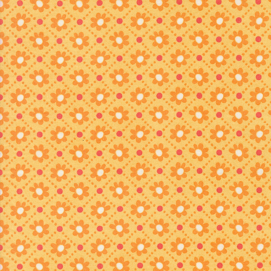 Sunday Brunch Quilt Fabric - Pastry Floral Check in Mimosa Yellow - 30754 15