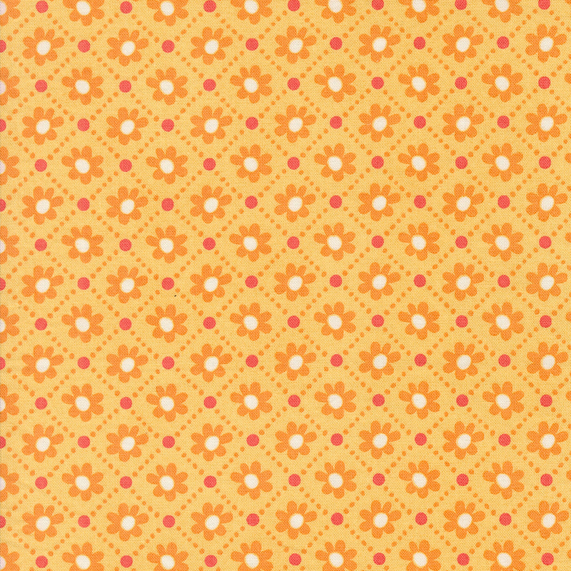 Sunday Brunch Quilt Fabric - Pastry Floral Check in Mimosa Yellow - 30754 15