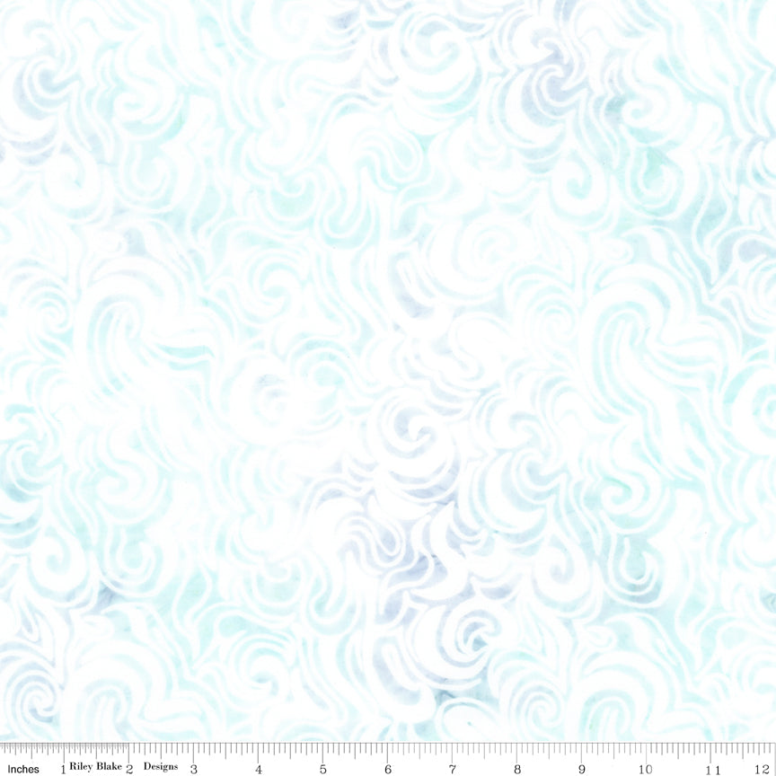 Sunken Treasure Expressions Batik Quilt Fabric - Currents in Powdered Pastels Multi - BT23716-121