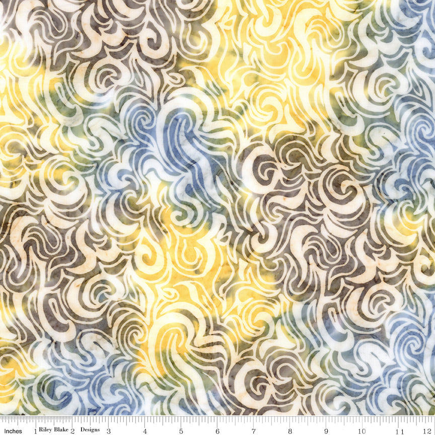 Sunken Treasure Expressions Batik Quilt Fabric - Currents in Powdered Seashell Multi - BT23716-140