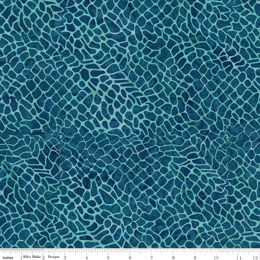 Sunken Treasure Expressions Batik Quilt Fabric - Net in Rainfall Aqua - BT23715-695