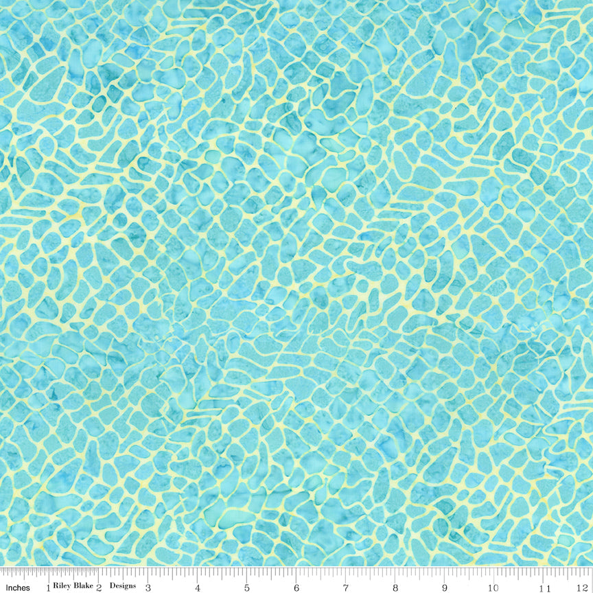 Sunken Treasure Expressions Batik Quilt Fabric - Net in Stardust Splash Aqua - BT23715-287