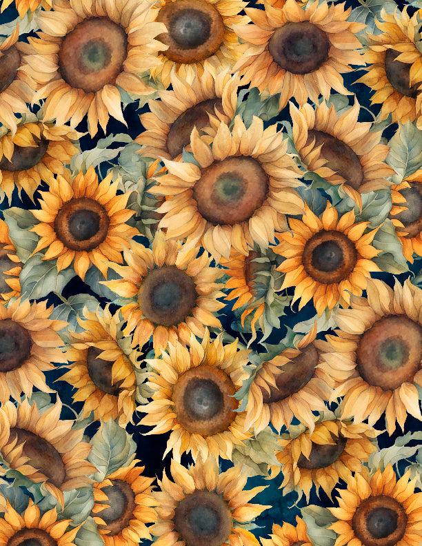Sunkissed Quilt Fabric - Packed Sunflowers in Multi - 1665 33916 425