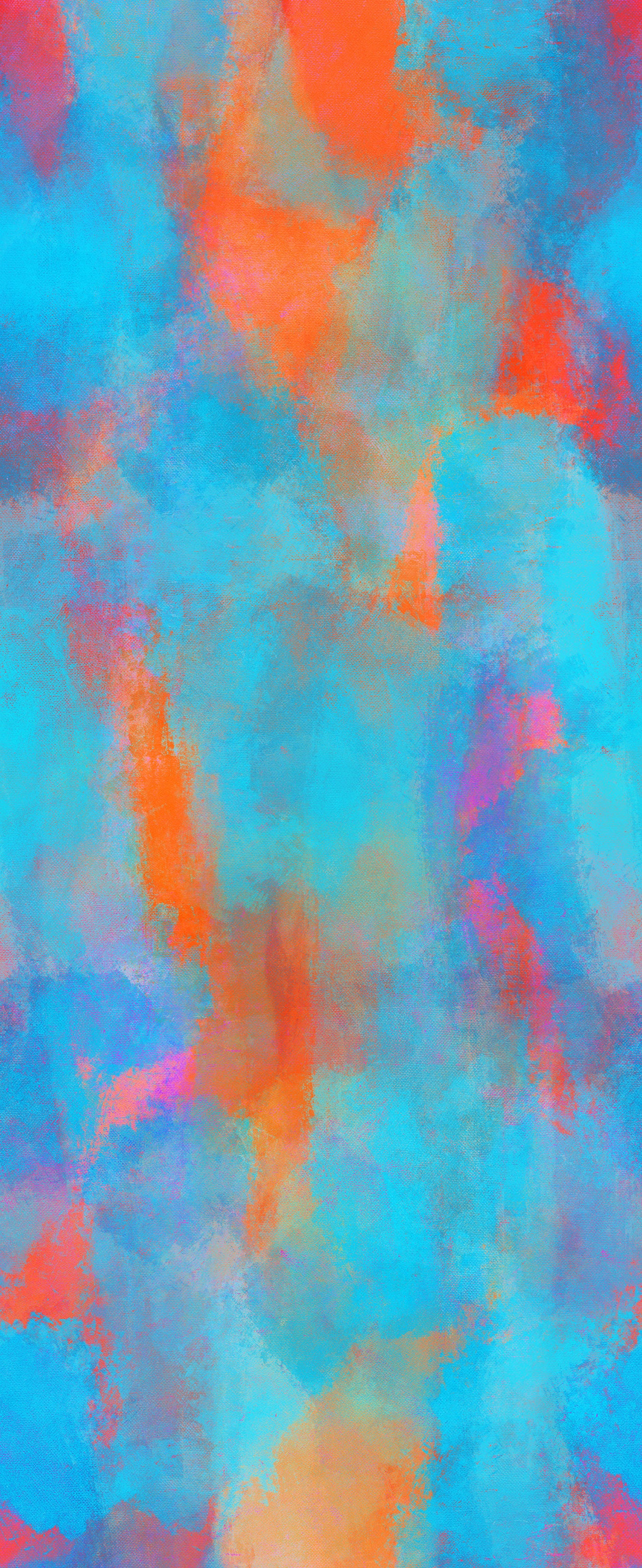 Sunset Strokes Quilt Fabric - Fire in the Sky in Neptune Aqua/Multi - 10800-42