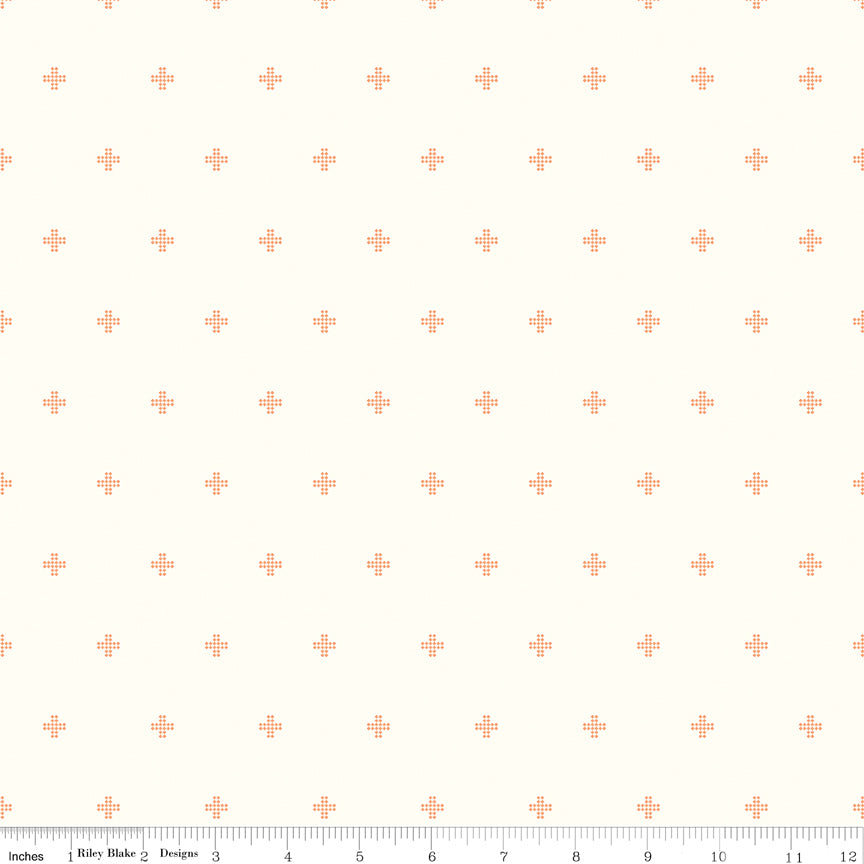 Sunsetridge Quilt Fabric - Crosses in Cream - C15737-CREAM