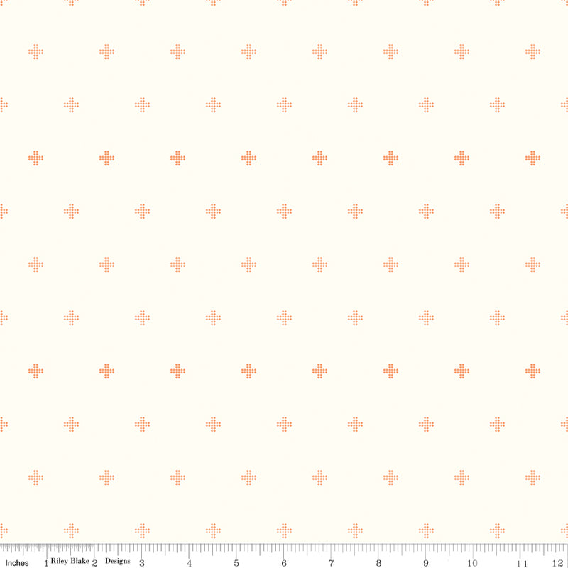 Sunsetridge Quilt Fabric - Crosses in Cream - C15737-CREAM