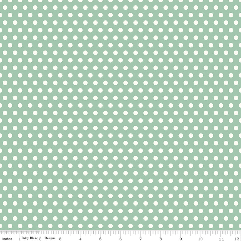 Sunsetridge Quilt Fabric - Dots in Seafoam Green - C15735-SEAFOAM
