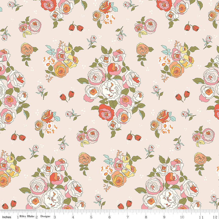 Sunsetridge Quilt Fabric - Main Floral in Blush Pink - C15730-BLUSH