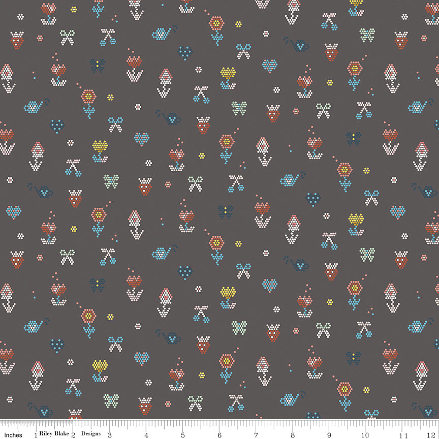 Sunsetridge Quilt Fabric - Mosaic in Granite Brown - C15734-GRANITE