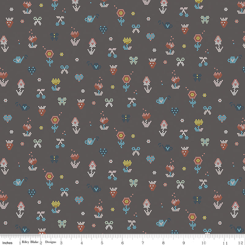 Sunsetridge Quilt Fabric - Mosaic in Granite Brown - C15734-GRANITE