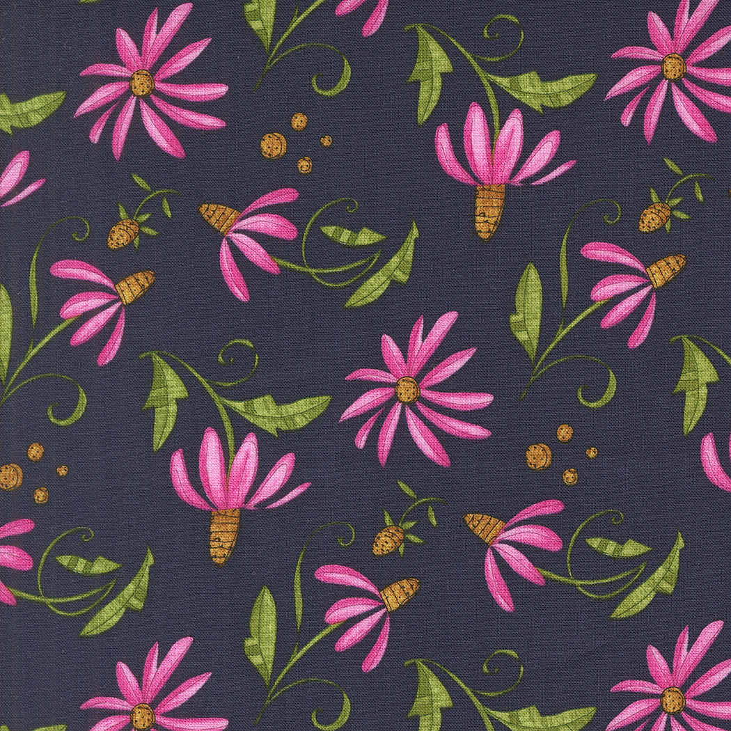 Superbloom Quilt Fabric - Daisyish in Indigo Blue - 48783 16