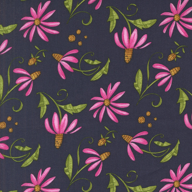Superbloom Quilt Fabric - Daisyish in Indigo Blue - 48783 16