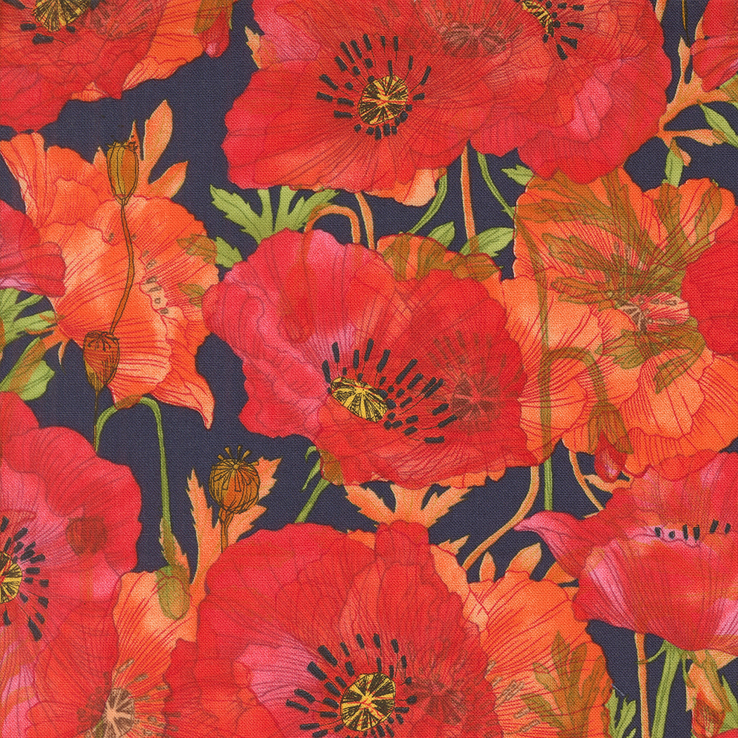 Superbloom Quilt Fabric - Poppy in Indigo Blue/Multi - 48781 16