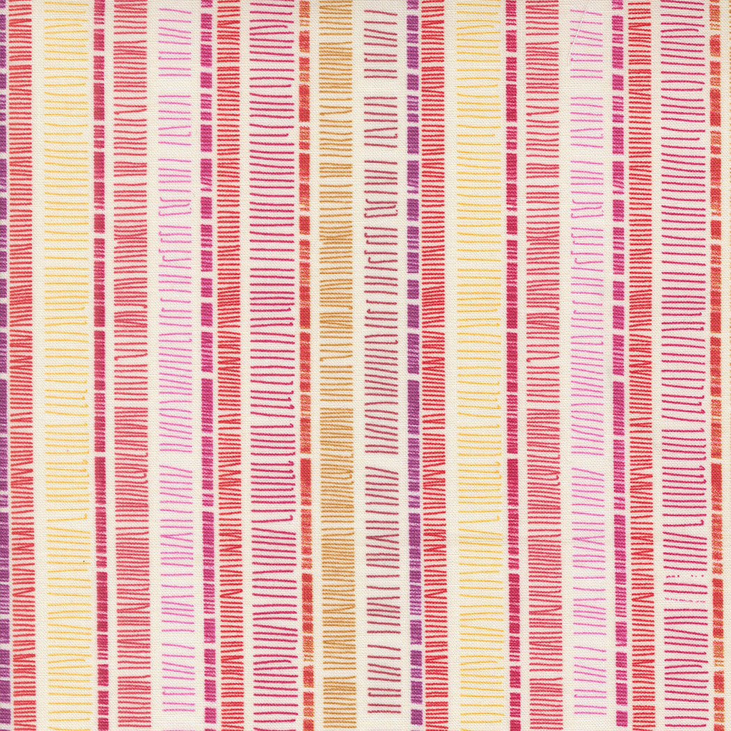 Superbloom Quilt Fabric - Scribble Stripe in Cream/Multi - 48785 11