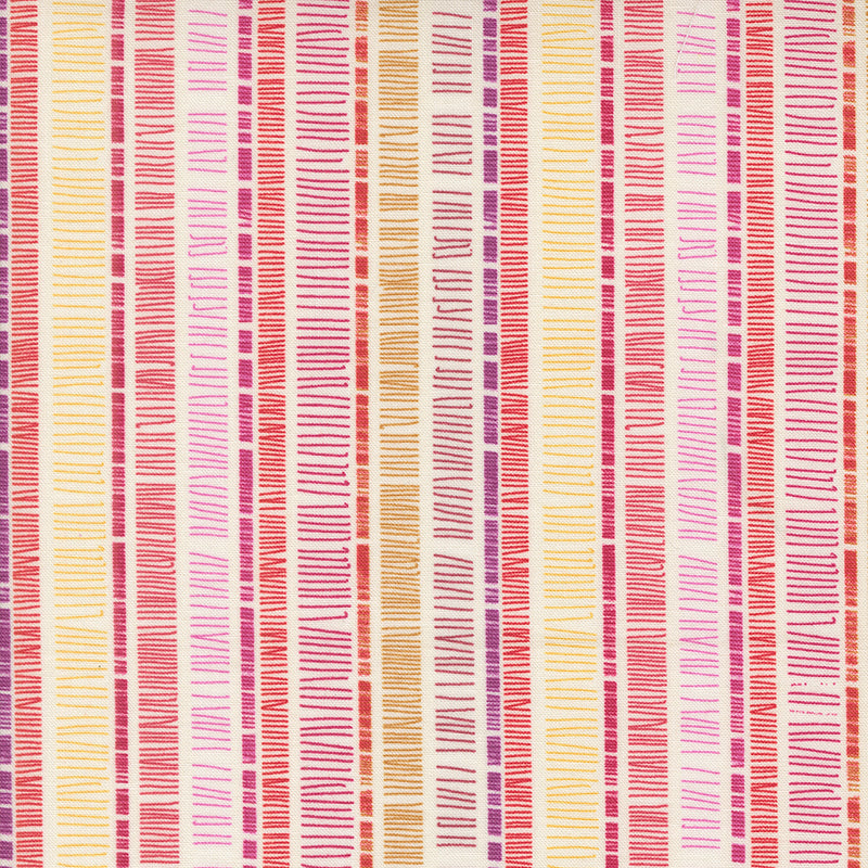 Superbloom Quilt Fabric - Scribble Stripe in Cream/Multi - 48785 11