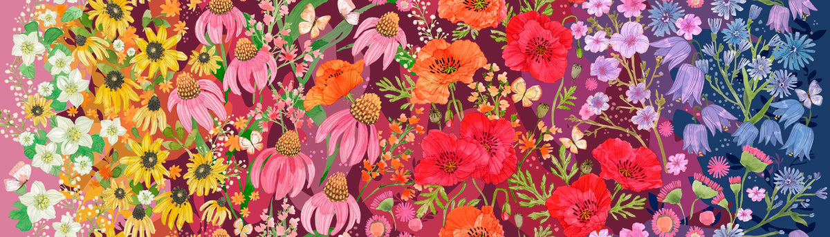 Superbloom Quilt Fabric - Wildflower Ombre in Jewel - 48780 12