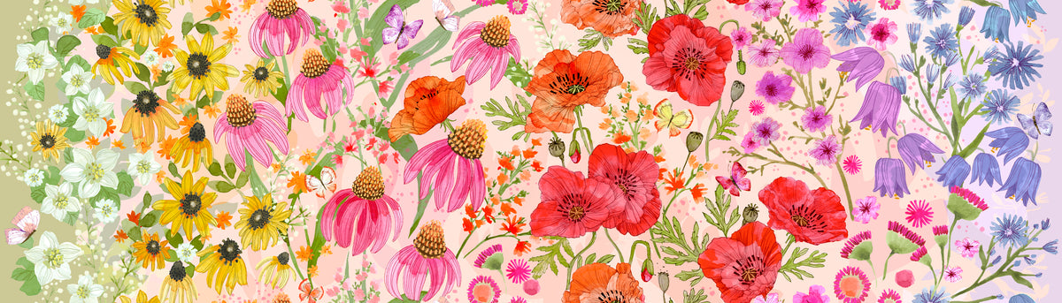 Superbloom Quilt Fabric - Wildflower Ombre in Pastel - 48780 11