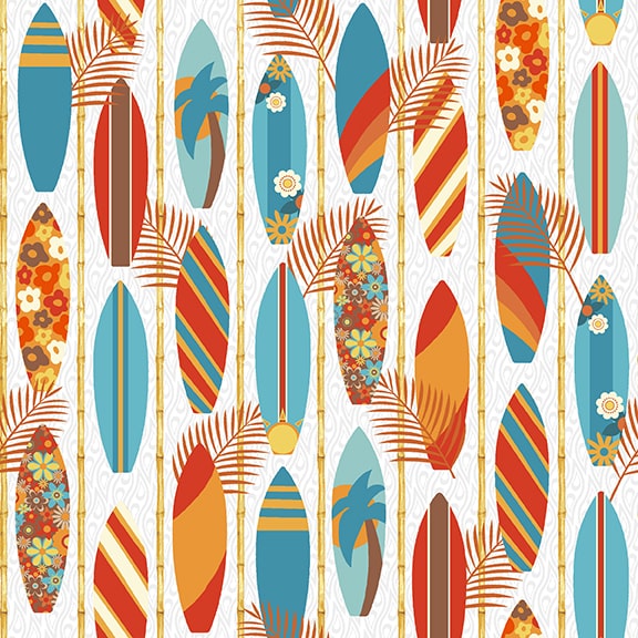 Surf's Up Quilt Fabric - Surf Boards in Multi - 1158-18
