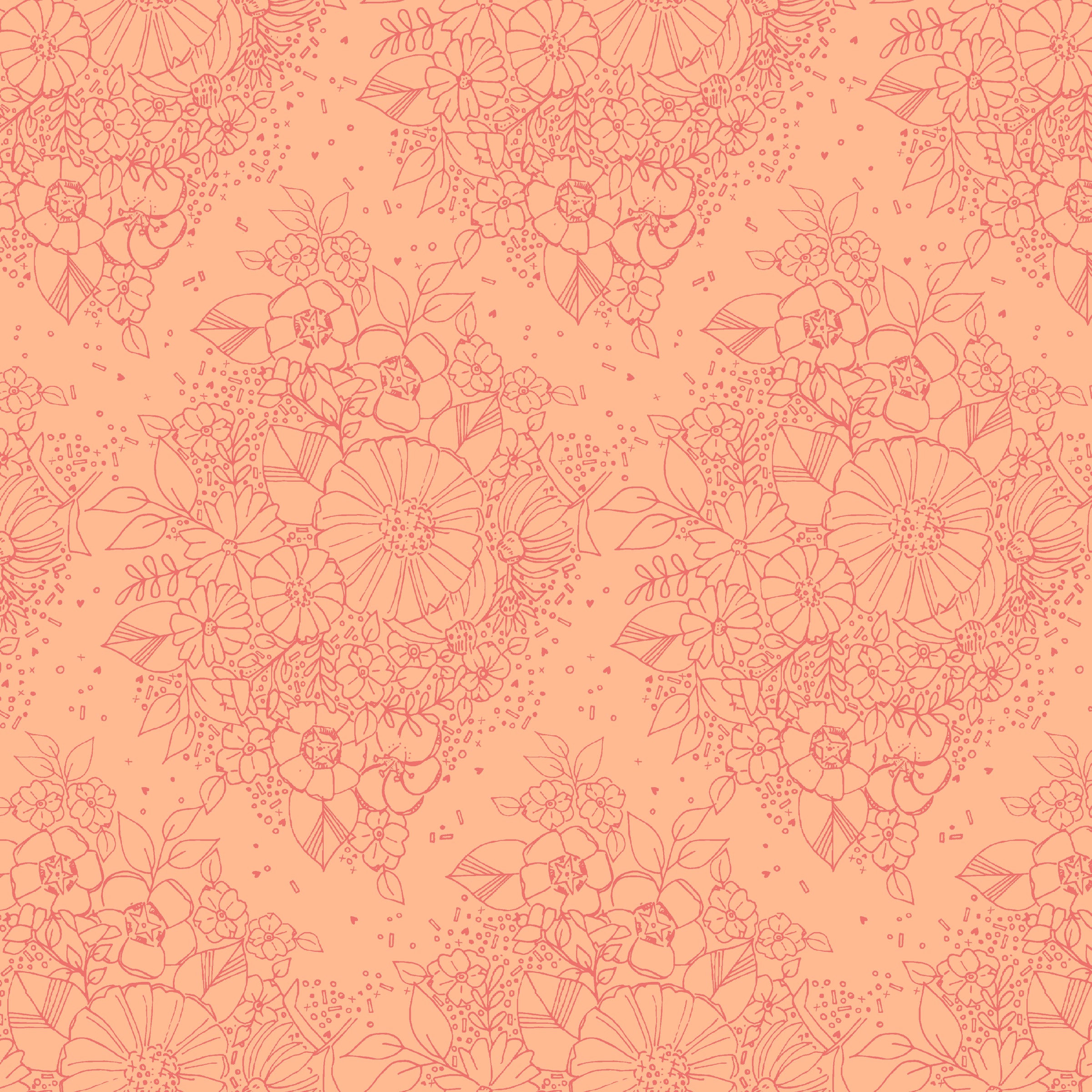 Sway by Kori Quilt Fabric - Butterfly Bait in Salmon Orange - 54708-13