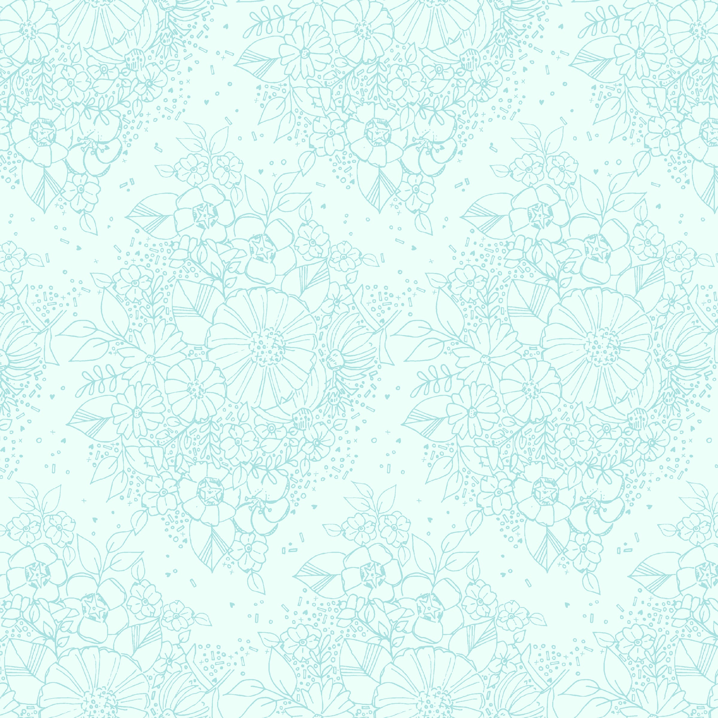 Sway by Kori Quilt Fabric - Butterfly Bait in Sea Glass Aqua - 54708-16