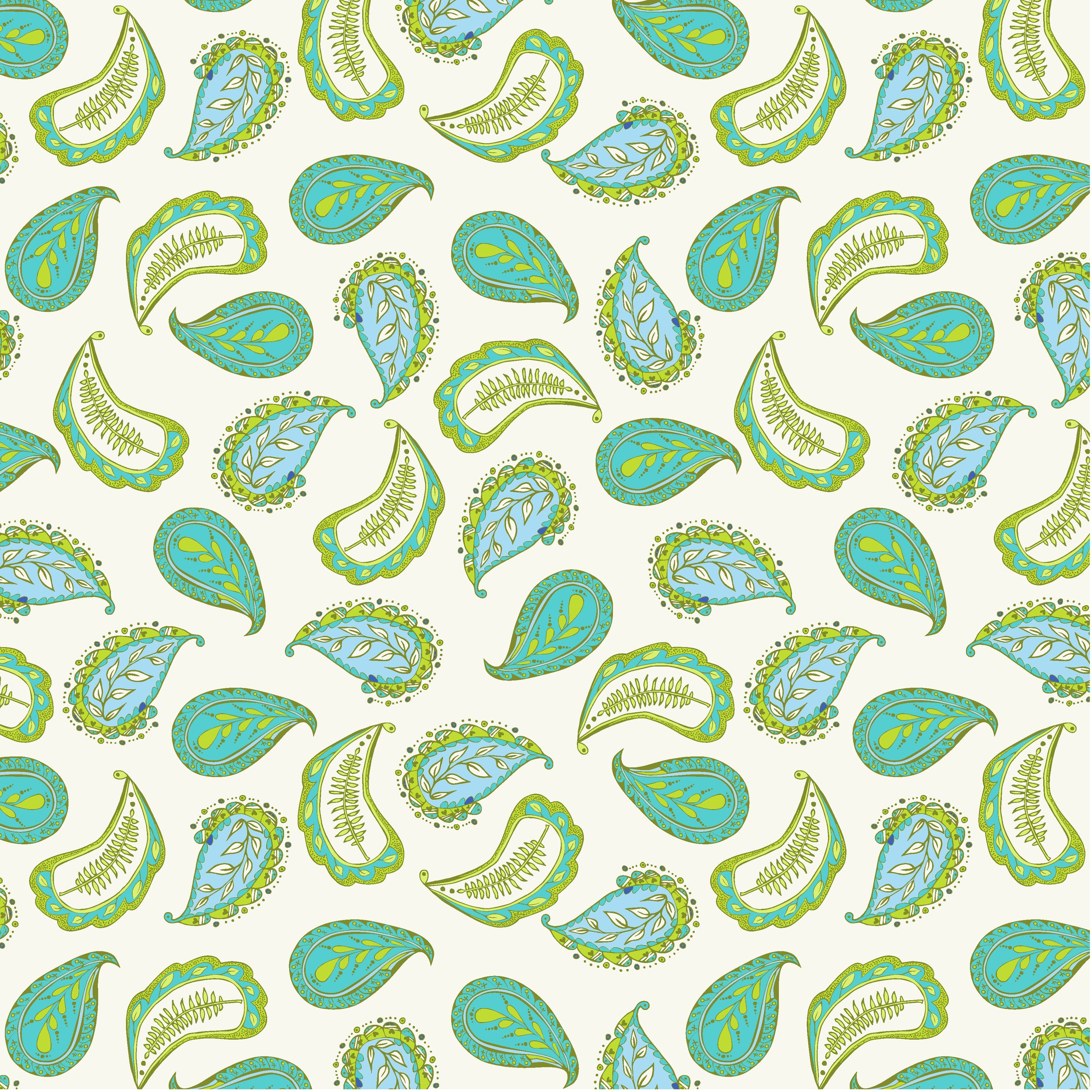 Sway by Kori Quilt Fabric - Perfect Paisley in Ivory - 54705-6