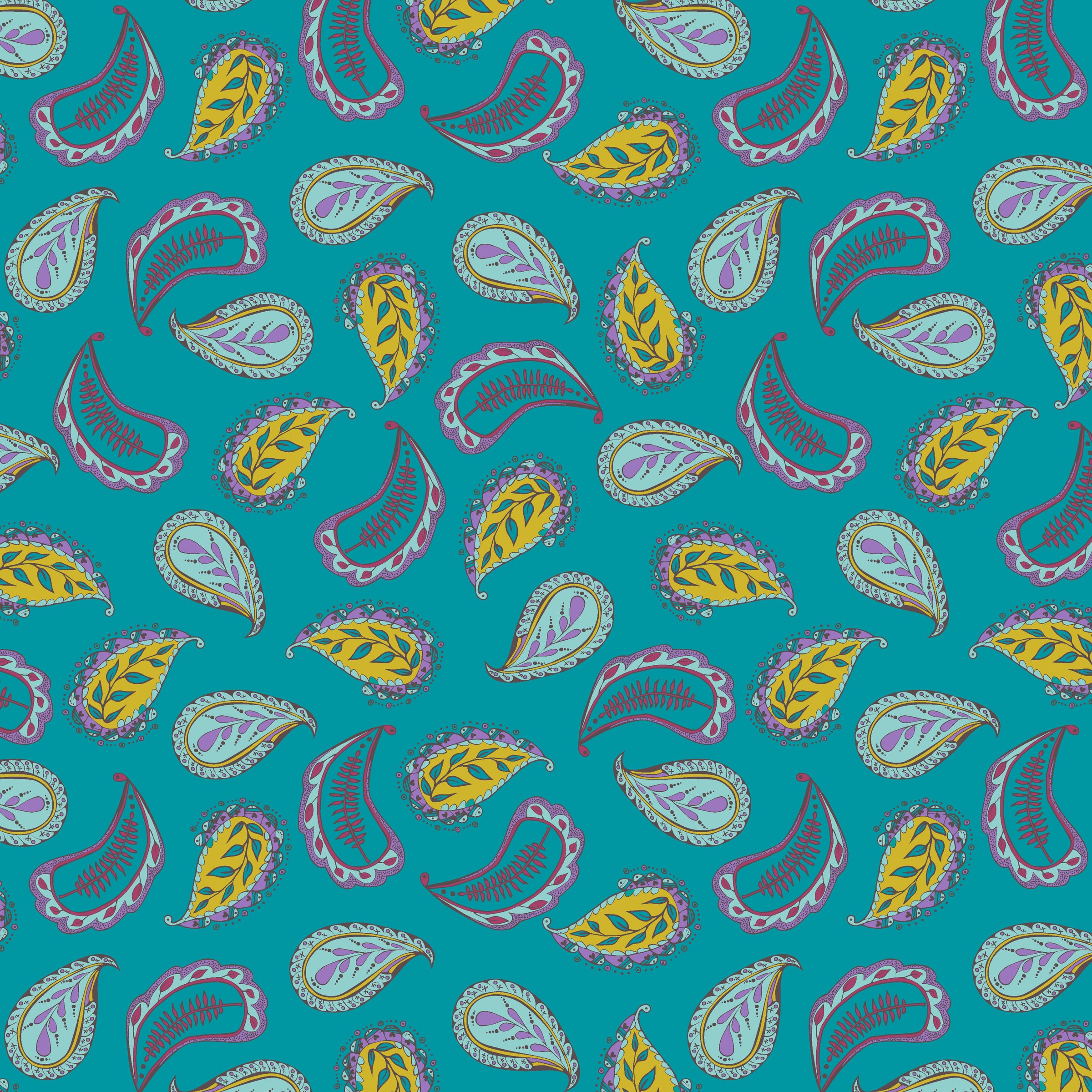 Sway by Kori Quilt Fabric - Perfect Paisley in Teal - 54705-10