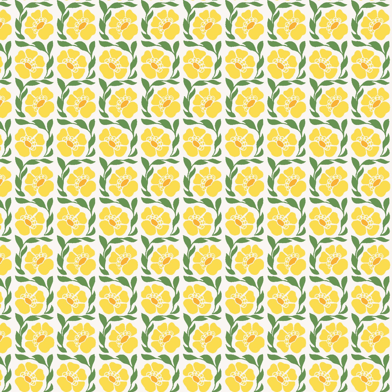 Sweet Floral Scent Quilt Fabric - Fragrant in Yellow - LV803-YE3