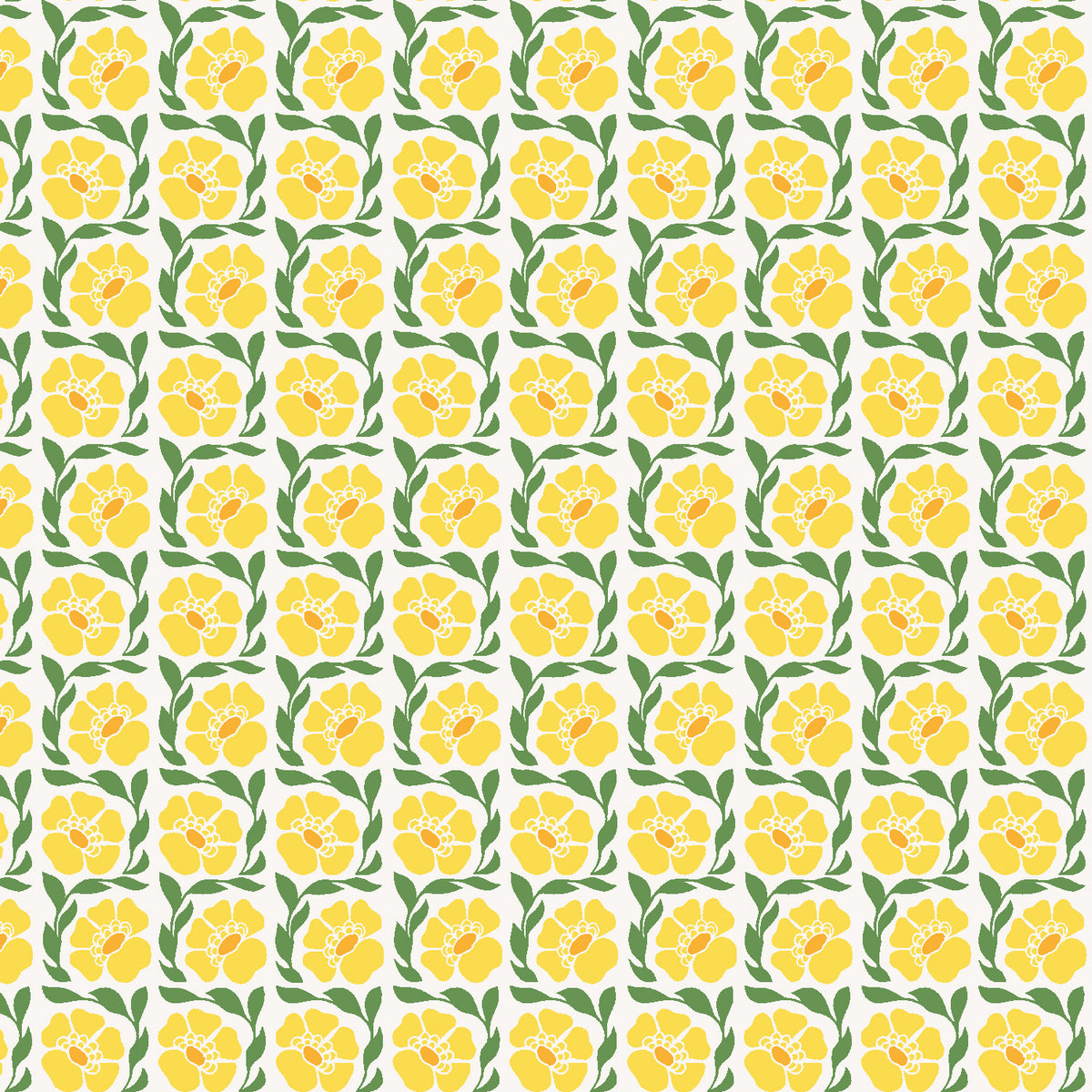 Sweet Floral Scent Quilt Fabric - Fragrant in Yellow - LV803-YE3