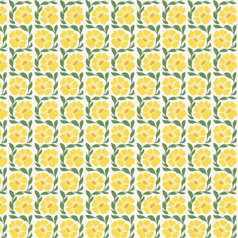 Sweet Floral Scent Quilt Fabric - Fragrant in Yellow - LV803-YE3