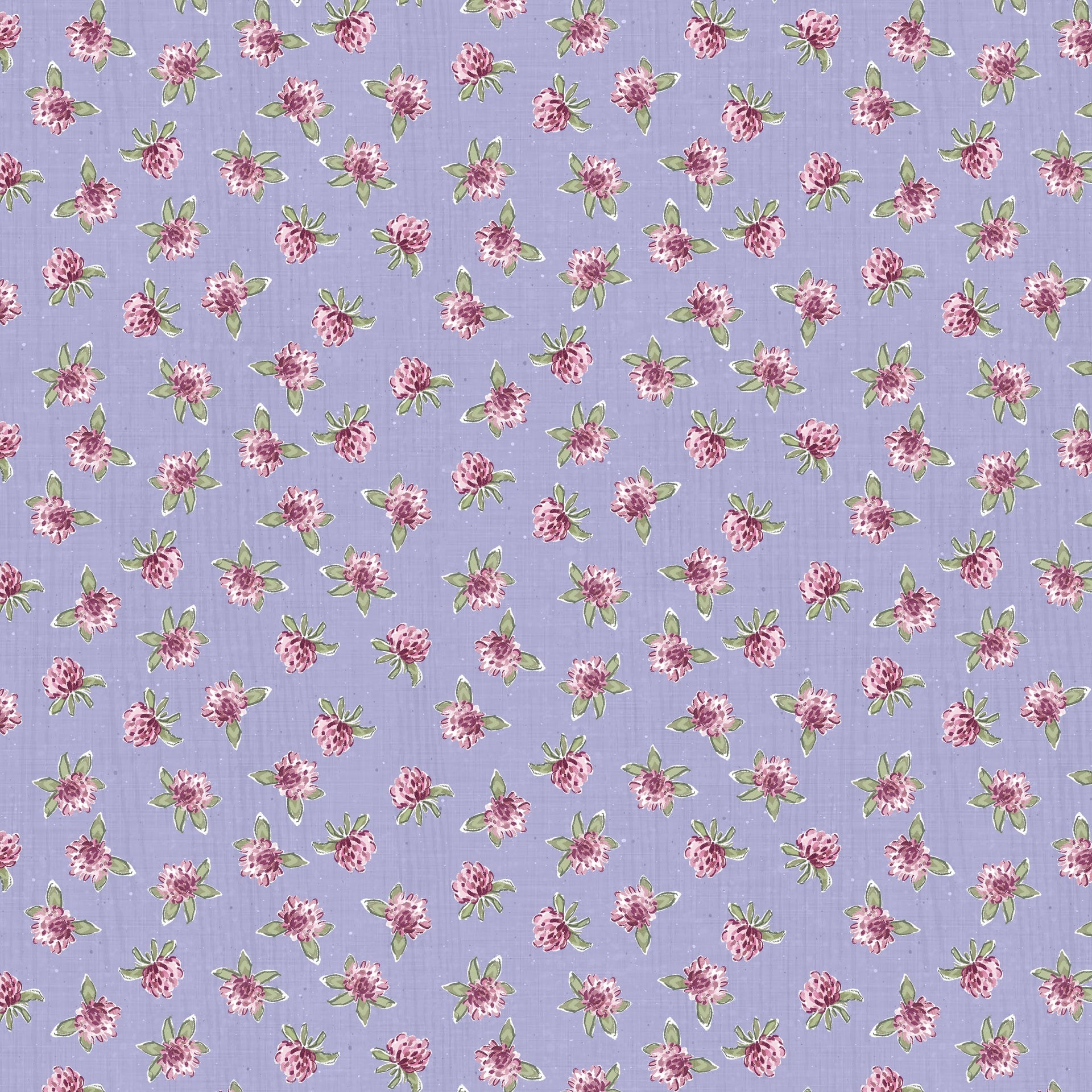 Sweet Honey Bee Quilt Fabric - Pink Floral Toss on Purple - W115-006-416