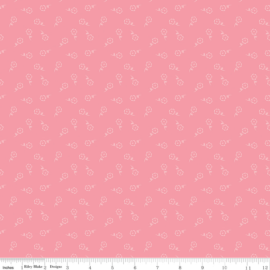 Sweet Pink Quilt Fabric - Dainty Floral in Pink - C17414-PINK