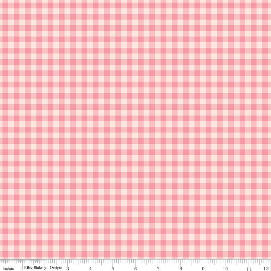 Sweet Pink Quilt Fabric - Gingham in Blush Pink - C17415-BLUSH