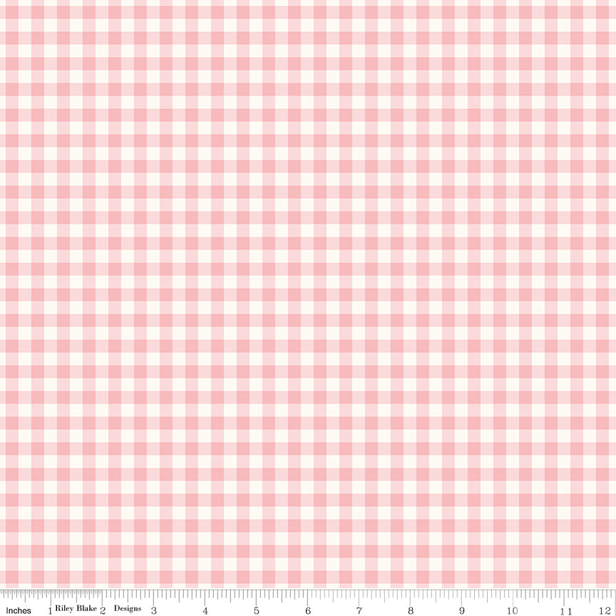 Sweet Pink Quilt Fabric - Gingham in Pink - C17415-PINK