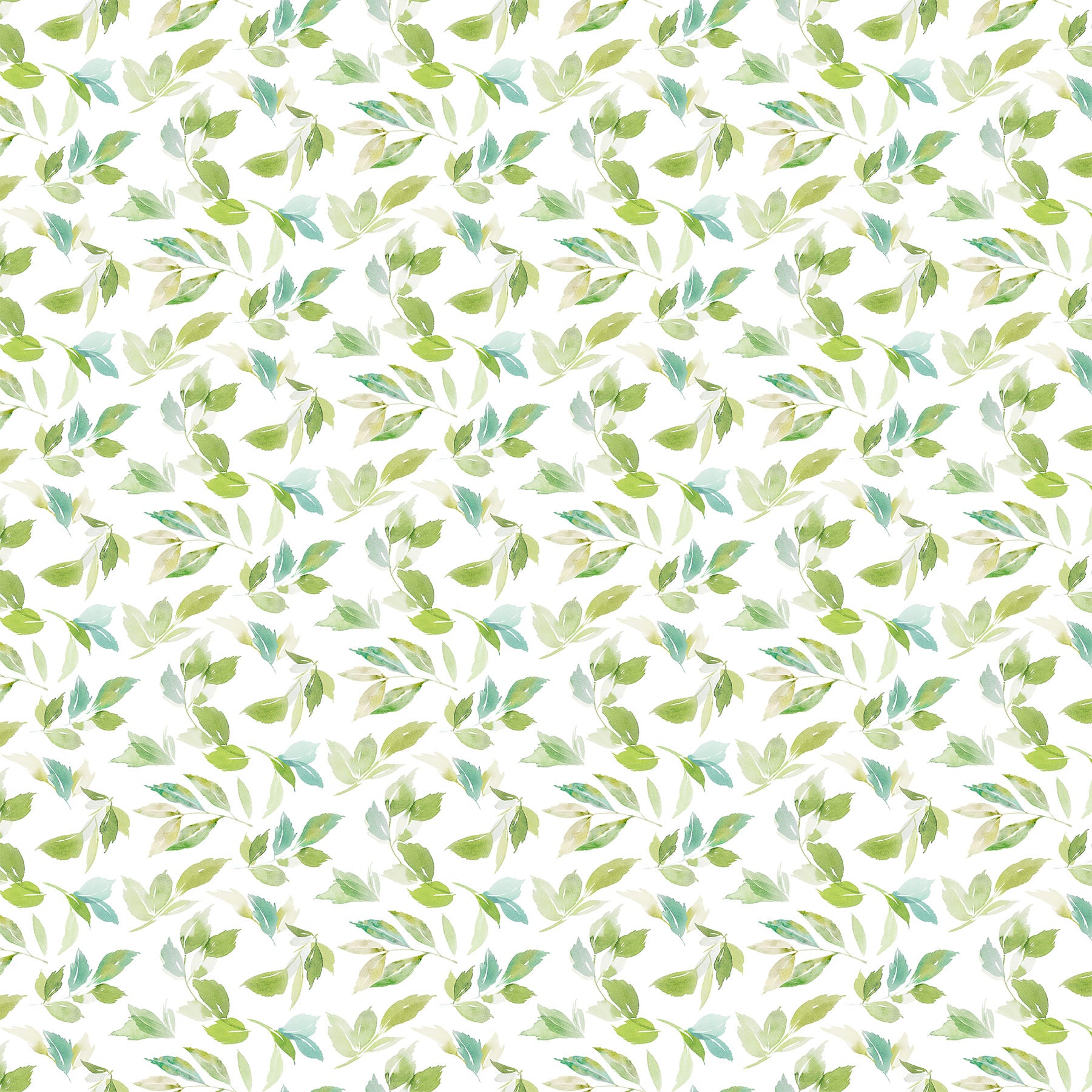 Sweet Surrender Quilt Fabric - Leaf Toss in White/Green - 26951-10