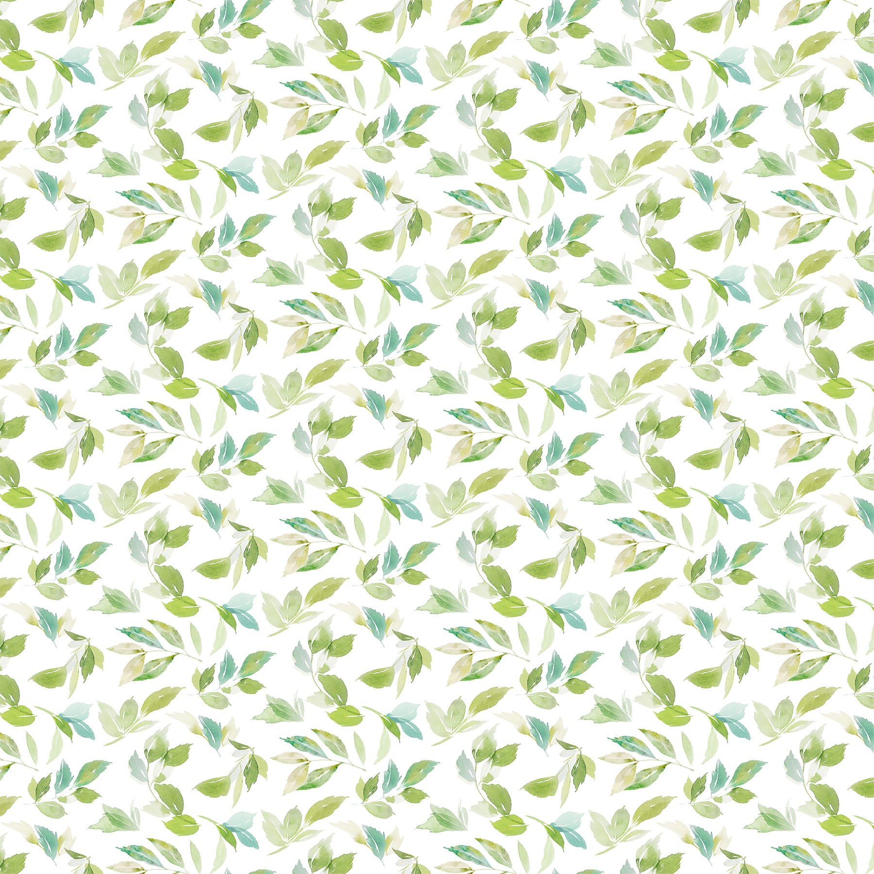 Sweet Surrender Quilt Fabric - Leaf Toss in White/Green - 26951-10