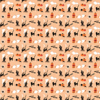 Sweet Treat Quilt Fabric - Castles in Orange - GLOW IN THE DARK - 91260G-56