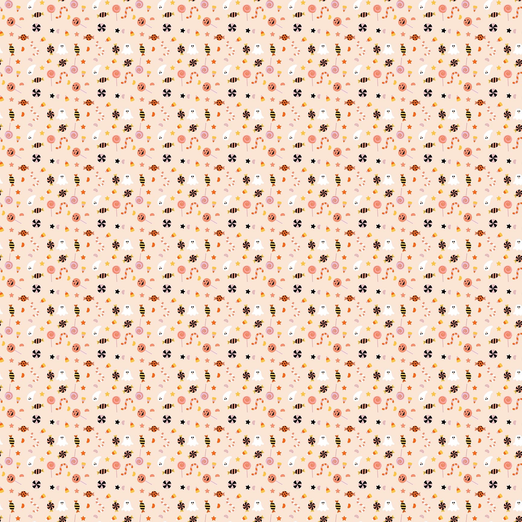 Sweet Treats Quilt Fabric - Candies in Peach - 91262-53