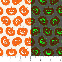 Sweet Treats Season Quilt Fabric - Pumpkins in Orange - GLOW IN THE DARK - 91257G-99