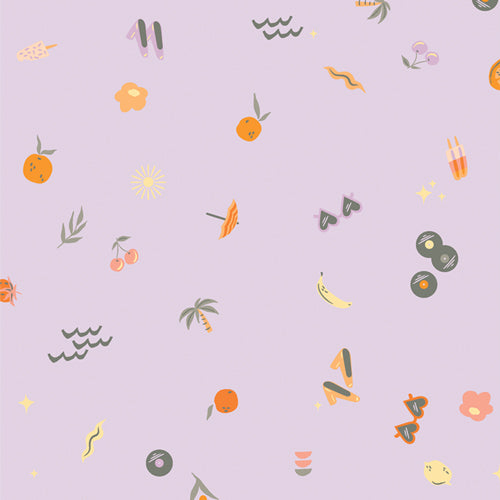 Tangerine Quilt Fabric - Retro Summer in Lavender Purple - TAN69910