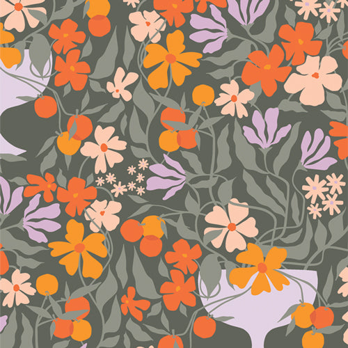 Tangerine Quilt Fabric - Growing Centerpiece in Green/Multi - TAN69900