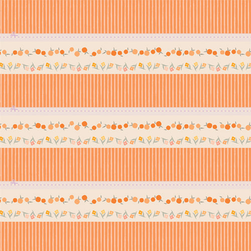 Tangerine Quilt Fabric - Orchard Bound Binding Stripe in Orange - BINTAN69