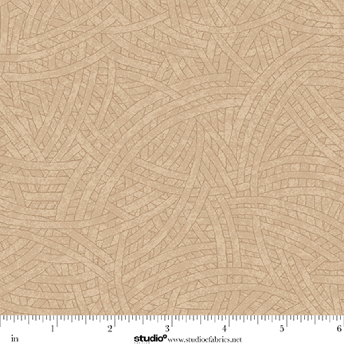 Tangled Quilt Fabric - Blender in Cafe Au Lait Tan - 8866-39