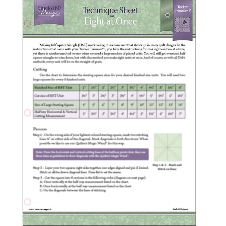 Technique Sheet by Studio 180 - Eight at Once - UDTEC14